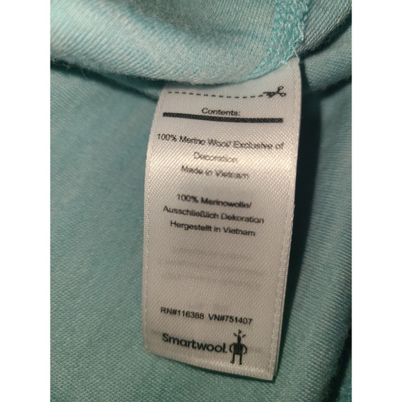 Smartwool Merino Wool 250 Base Layer Shirt Womens Small Teal Hole READ - Picture 5 of 16